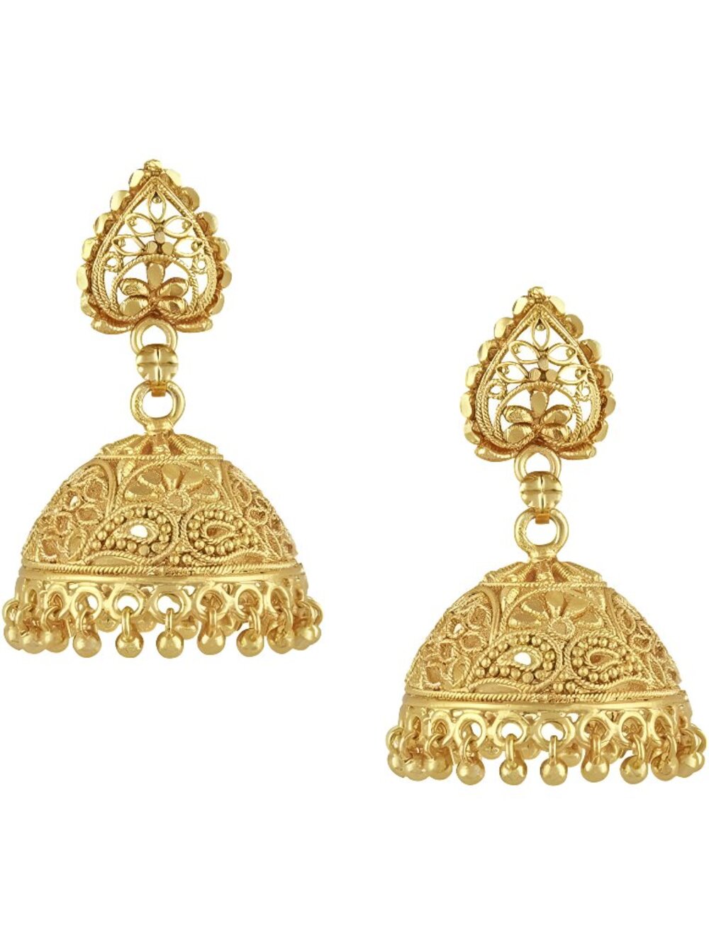 18k Gold Plated Traditional Indian Jhumka Earrings For Women